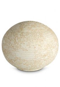 Mini urne pour cendres en porcelaine 'Sfera' - Relief sable du Sahara