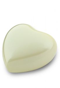 Mini-urne en laiton coeur 'Satori' | blanc de perle