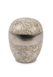 Petite urne funéraire en porcelaine 'Planète' brun