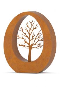Urne en acier corten 'Oval tree'