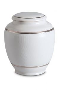 Urne funéraire en porcelaine 'Classica' | Points blancs en relief avec bords argentés