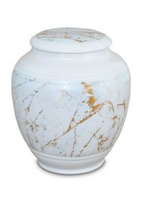 Urne funéraire en porcelaine 'Classica' | Marbre de Carrare avec veines dorées