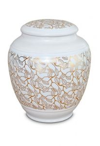 Urne funéraire en porcelaine 'Classica' | Feuilles d’or pur