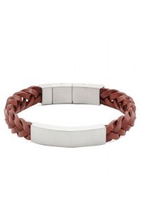 Bracelet porte-cendre en cuir marron