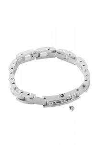 Bracelet cinéraire en inox avec 3 pierres de zirconium