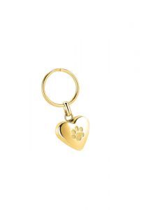 Porte-clé pendentif pour cendres 'Cœur' avec empreinte doré