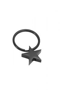 Porte-clé pendentif pour cendres 'Étoile' noir