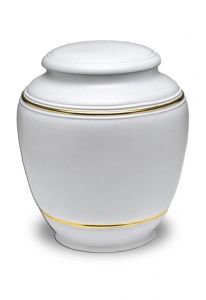 Urne Funéraire en Porcelaine blanche 'Lignes Dorés'