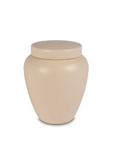 Urne Funéraire Simple en Céramique Beige 2.8 L