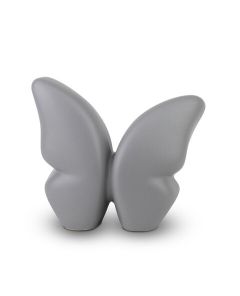 Petite urne papillon en céramique faite à la main, gris