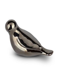 Mini urne funéraire en céramique « Whistling Bird » couleur argent