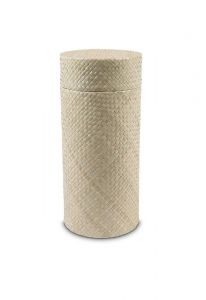 Urne funéraire en osier tressé à la main - beige